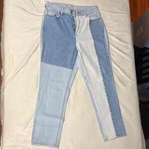 PacSun Blue and White Straight Leg Jeans